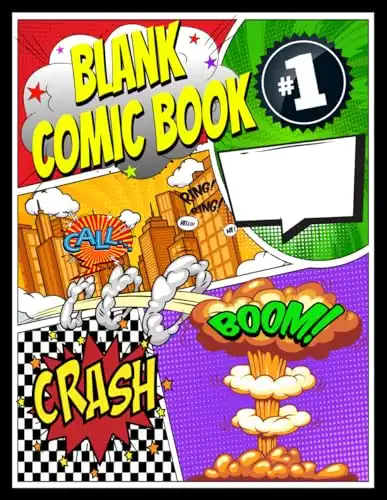 Blank Comic Book Volume 1: Create your own fun comic or manga stories, 20 different templates, 6 - 8 panels, for kids, teens and young adults