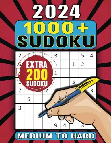 2024 Sudoku Puzzles for Adults from Medium to Hard: 1000+ Sudoku Puzzle Book for Adults, Teens and Seniors with Full Solutions