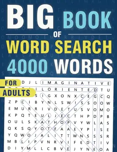 4000 Word Search for Adults Large Print (200 Themed Puzzles): Word Find Puzzle Book for Seniors & Teens - Anti eye strain and Relieve Stress