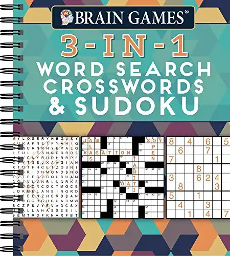 Brain Games - 3-In-1: Word Search, Crosswords & Sudoku (256 Pages)